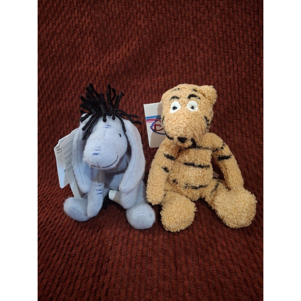 Disney Store Winnie the Pooh Classics Tigger & Eeyore Bean Bag Plush Animal Toys